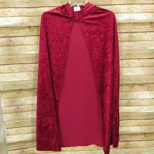 Sprit Crushed Velveteen Polyester Hooded Cape O/S L:42"